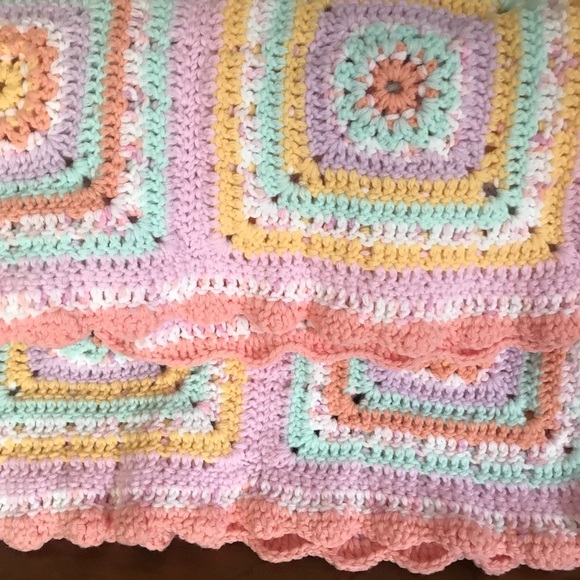Handmade Baby Afghan Crochet 40 Inch Blanket New - Picture 7 of 9
